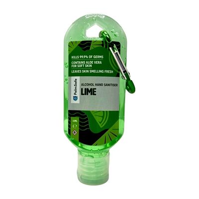 Clip Bottles of Premium Scented Hand Sanitiser Gel - Lime