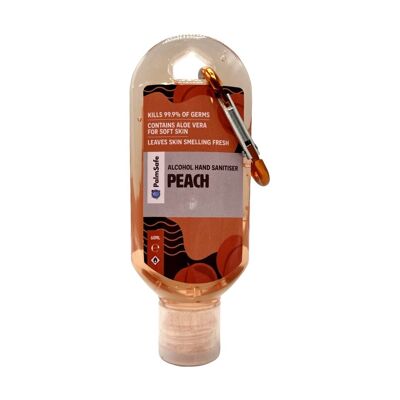 Clip Bottles of Premium Scented Hand Sanitiser Gel - Peach