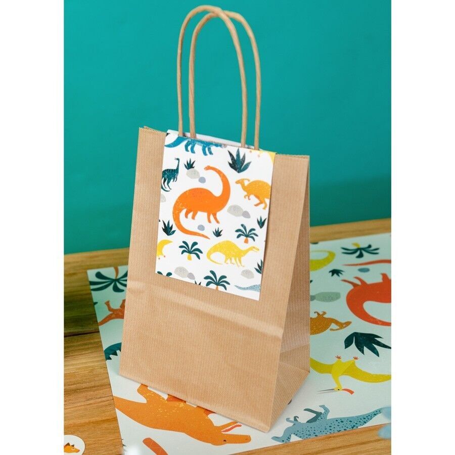 6 sacchetti regalo con dinosauri