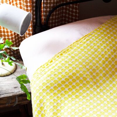 Yellow Circles Tanzanian Hand Woven Throw