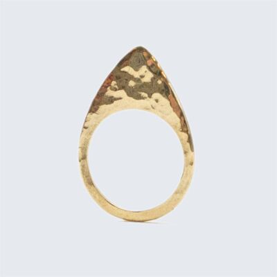 Textured Brass Arrow Ring