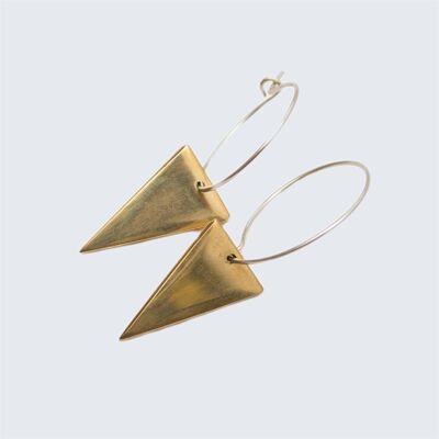 Triangle Charm Small Hoop Earrings