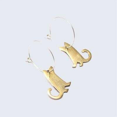 Canis Lupus Charm Small Hoop Earrings