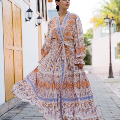 Floral print kimono