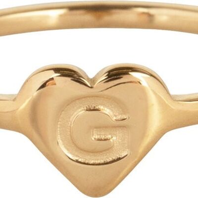 R1015-G Letter G In My Heart Gold