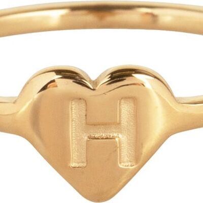 R1015-H Letter H In My Heart Gold