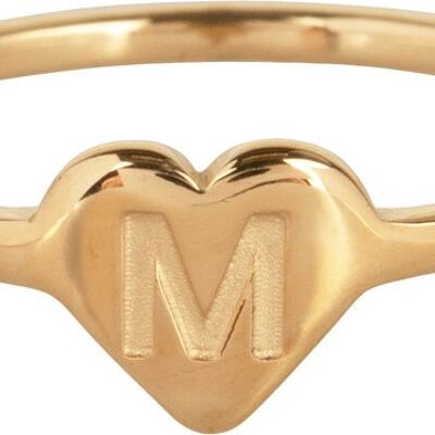 R1015-M Letter M In My Heart Gold