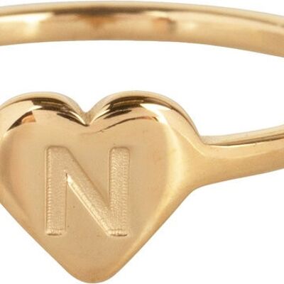 R1015-N Letter N In My Heart Gold