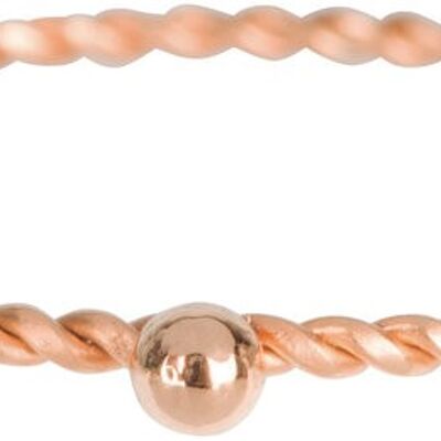 R526 Dot Twisted Ring Rose Gold Steel