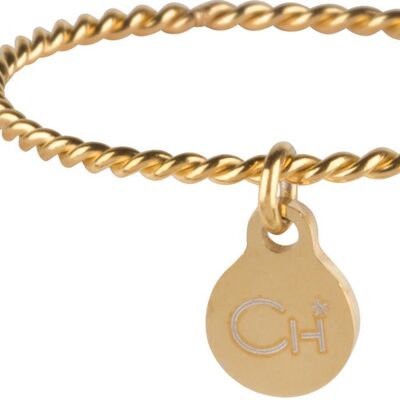 R569 Dangling Coin Gold Steel