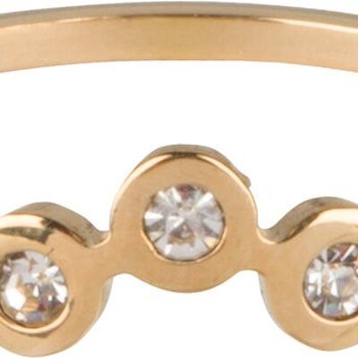 R658 Bubbels Crystal CZ Gold Steel