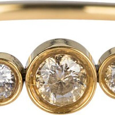 R825 Shiny Crystal Triplets Gold Steel
