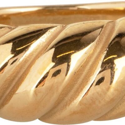 R996 Chubby Croissant Ring Goldplated Steel