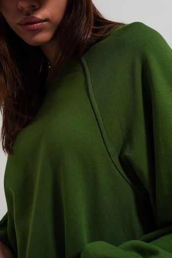 Sweat-shirt super oversize avec coutures en vert 5