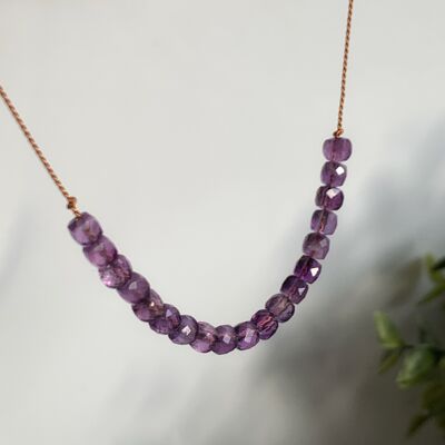 Silk Cord Necklace with Amethyst