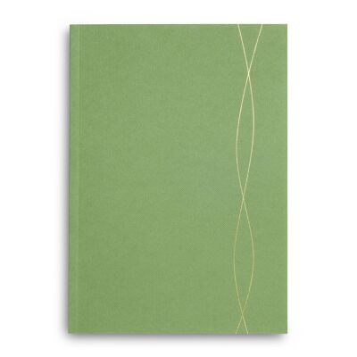 Bullet Journal A5 in verde medio, taccuino punteggiato, cancelleria