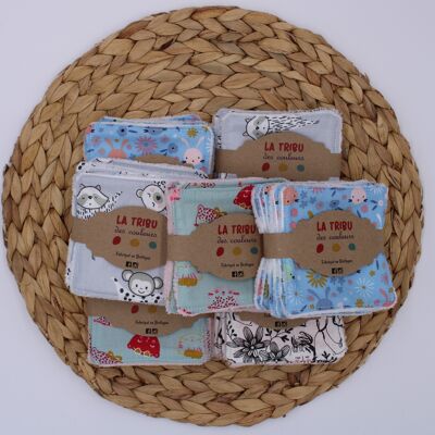 7 sets of 5 bamboo wipes