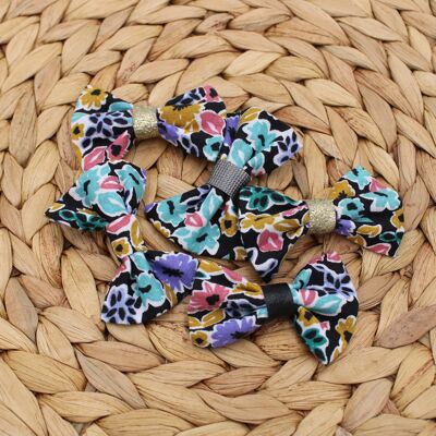 Pack of 5 printed cotton crocodile clips