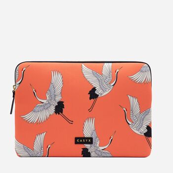 Housse d'ordinateur taille 16" - Coral Cranes 2