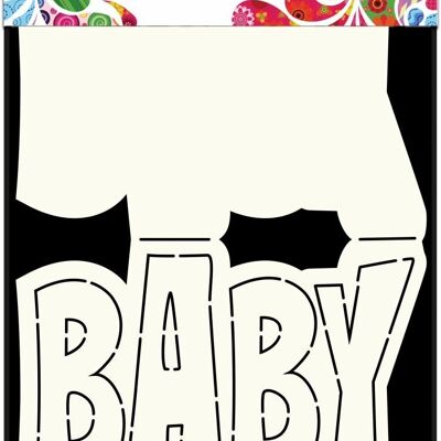 Tarjeta holandesa con texto artístico 'Baby' A5