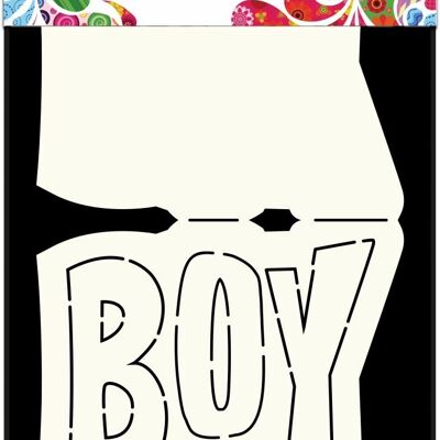 Tarjeta holandesa con texto artístico 'Boy' A5