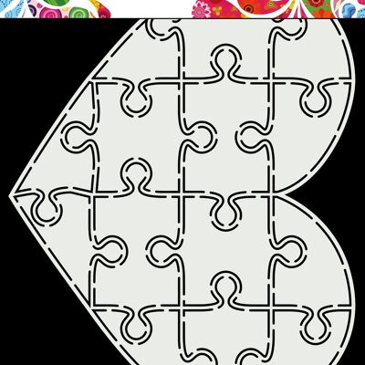 Carte DDBD Art A5 Puzzel coeur