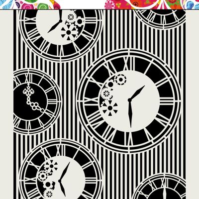 DDBD Mask Art A4 Clocks Stripes