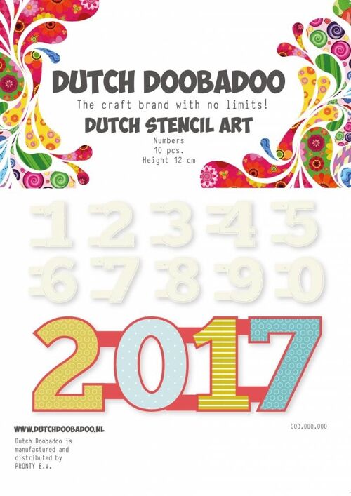 Dutch Stencil Art A5 Numbers 0-9