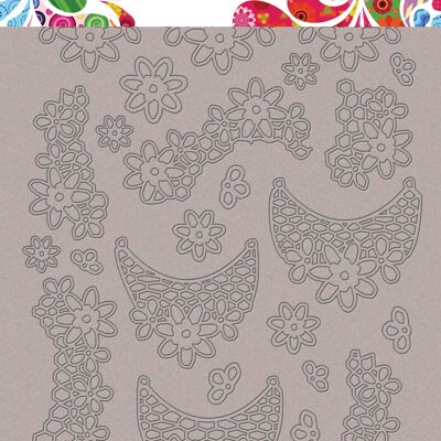 DDBD Greyboard Art Lace flowers A5