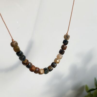 Silk Cord Necklace with Pietersite