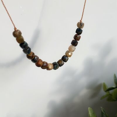 Silk Cord Necklace with Pietersite