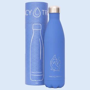 Gourde en acier inoxydable, double paroi, isolée, 750 ml, bleu foncé, animal marin