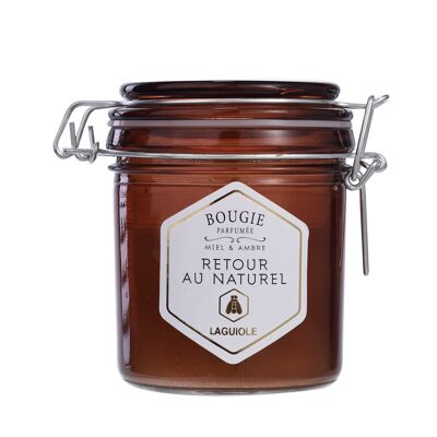 Laguioe Bougie en pot parfumée senteur Miel et Ambre 150 g