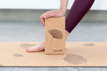 Brique de yoga en liège "Ginkgo" 2