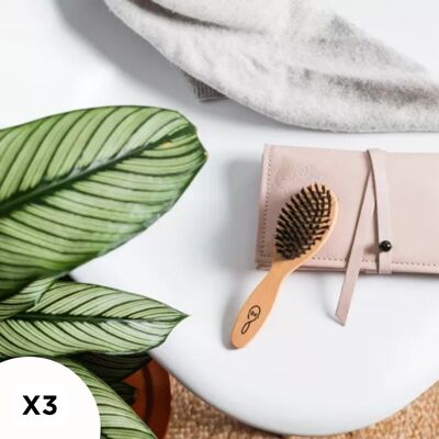 WOODEN AND BOAR HAIR BRUSH, SMALL MODEL N ° 5 FOR NOMADIC USE