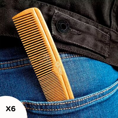 POCKET COMB FOR HAIR AND BEARD, BASED ON VEGETABLE FIBERS