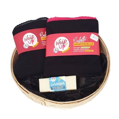 Pack: 2 max flow menstrual panties + stain remover soap
