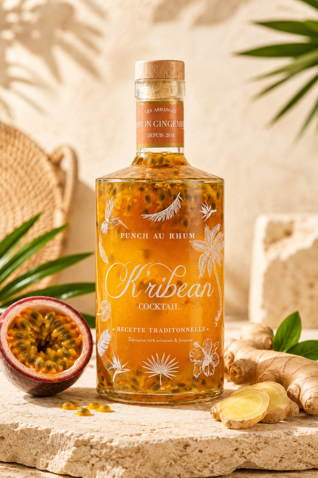 K'RIBEAN COCKTAIL - Passionsfrucht-Ingwer-Rum-Arrangement