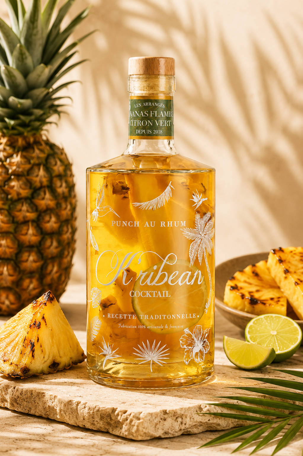 K'RIBEAN COCKTAIL – Rum mit flambierter Ananas und Limette