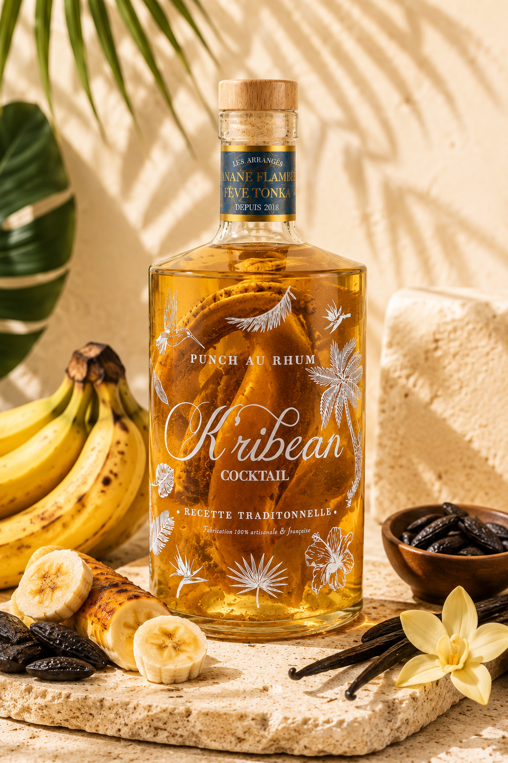 K'RIBEAN COCKTAIL – Flambierte Banane und mit Tonkabohne gewürzter Rum