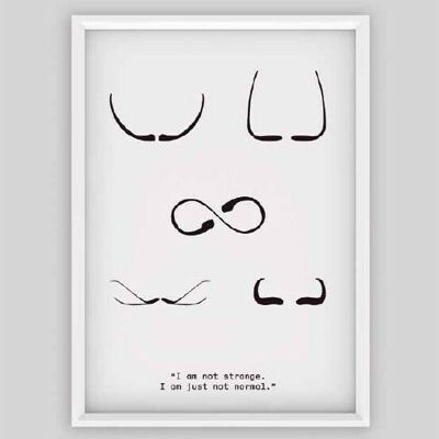 Moustache Print A4. Artist Quotes Collection