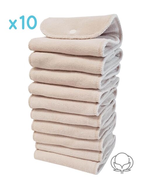 Lot 10 Inserts en coton pour couche lavable TE2 - Sensitive