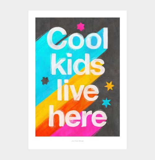 A3 Cool kids live here | Illustration Nursery Art Print
