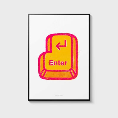 A3 Computer Enter Key | Illustration Poster Art Print