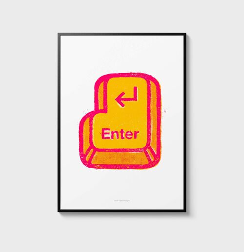 A4 Computer Enter Key | Illustration Poster Art Print