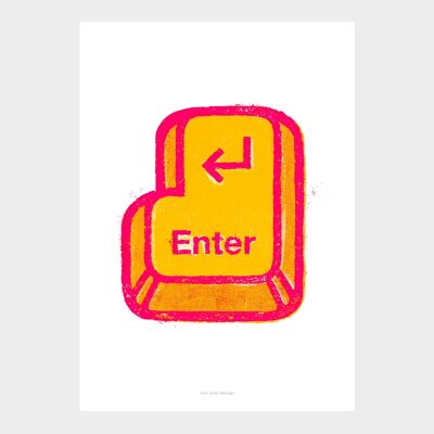 Tecla de entrada de computadora A4 | Cartel de ilustración Lámina artística