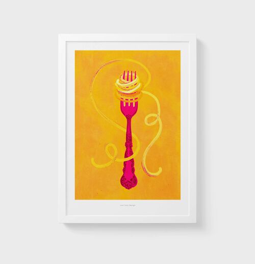 A3 Fork + Pasta | Illustration Kitchen Art Print