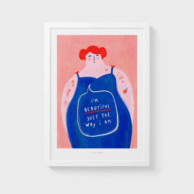 A3 I'm beautiful | Illustration Women Art Print