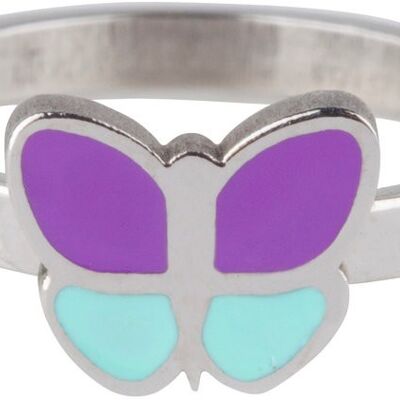 Butterfly Purple Blue Shiny Steel