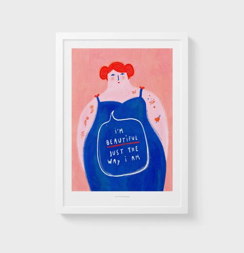 A4 I'm beautiful | Illustration Women Art Print